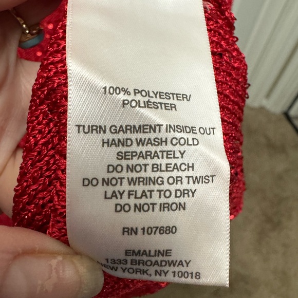 Like new Emaline Woman 3X Red Cowlneck Sparkle Sweater - Picture 4 of 10